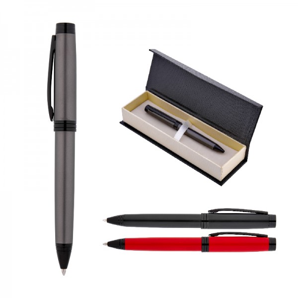 PS-23138 1216-KT Füme Metal Tükenmez Kalem Seti PS-23138 1216-KT Füme Metal Tükenmez Kalem Seti