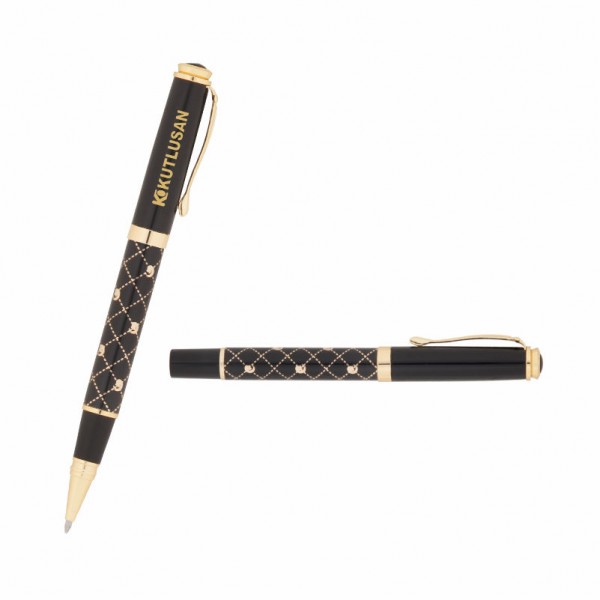 PS-19850 656-R Siyah-Gold Metal Roller Kalem
