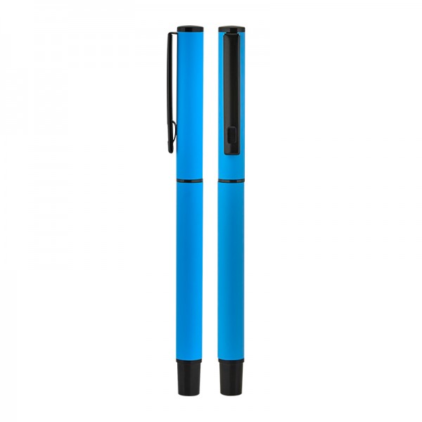 PS-24172 2025 BELEK Turkuaz Mavi Metal Roller Kalem Süper Jel Refil (1023)
