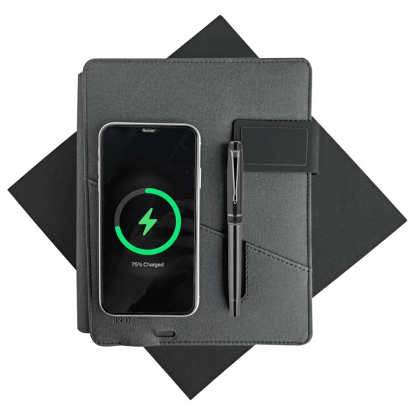PS-24234 1071 Siyah Premıum Powerbank Organizer Hediyelik Set