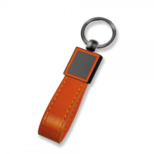 Ps-5646 Beyseki̇ Turuncu Metal - Deri̇ Anahtarlik