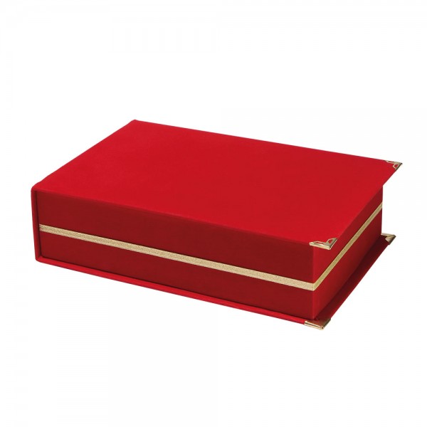 Ps-4682 Kaşmi̇r Kirmizi Kadi̇fe Plaket Kutusu (16x28 Cm)