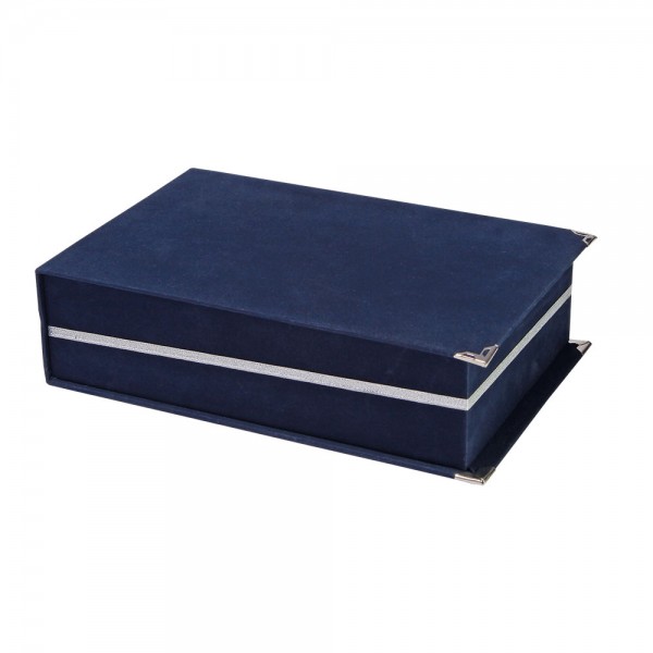 Ps-3218 Kaşmi̇r Laci̇vert Kadi̇fe Plaket Kutusu (14x24 Cm)