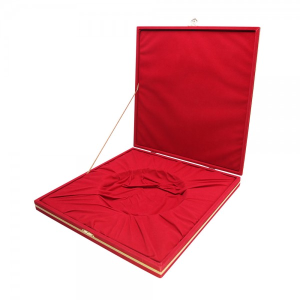 Ps-3222 Deni̇m Kirmizi Kadi̇fe Tabak Kutusu (30x30 Cm)