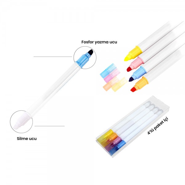 PS-30808 Silinebilir Highlighter Kalem