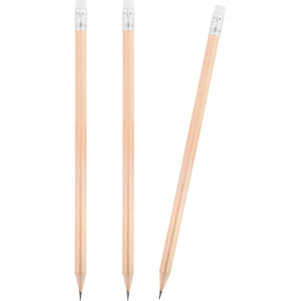 PS-948 Yuvarlak Silgili Naturel Kurşun Kalem