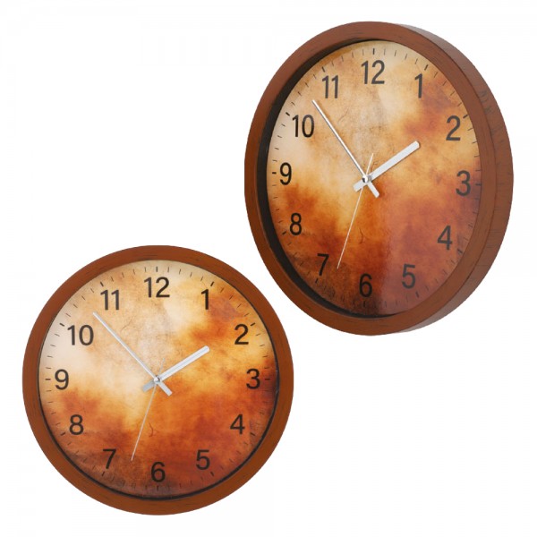 PS-28740 Ahşap Desen Plastik Duvar Saati