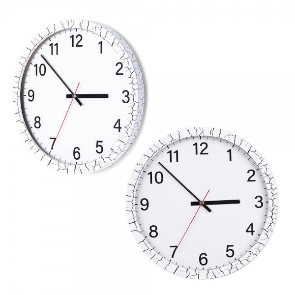 PS-2596 Çatlak Desenli Plastik Duvar Saati (300 mm)