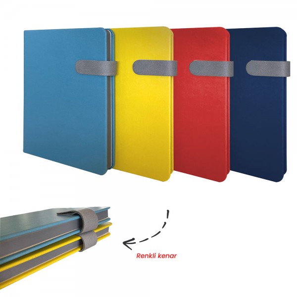 PS-30560 Termo Deri Kenarları Boyalı ve Mıknatıslı Defter