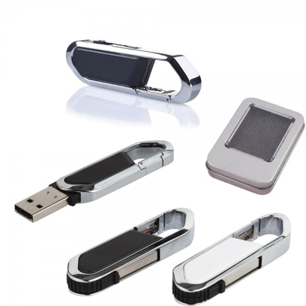 PS-22880 16 GB Metal Plastik Anahtarlık USB Bellek